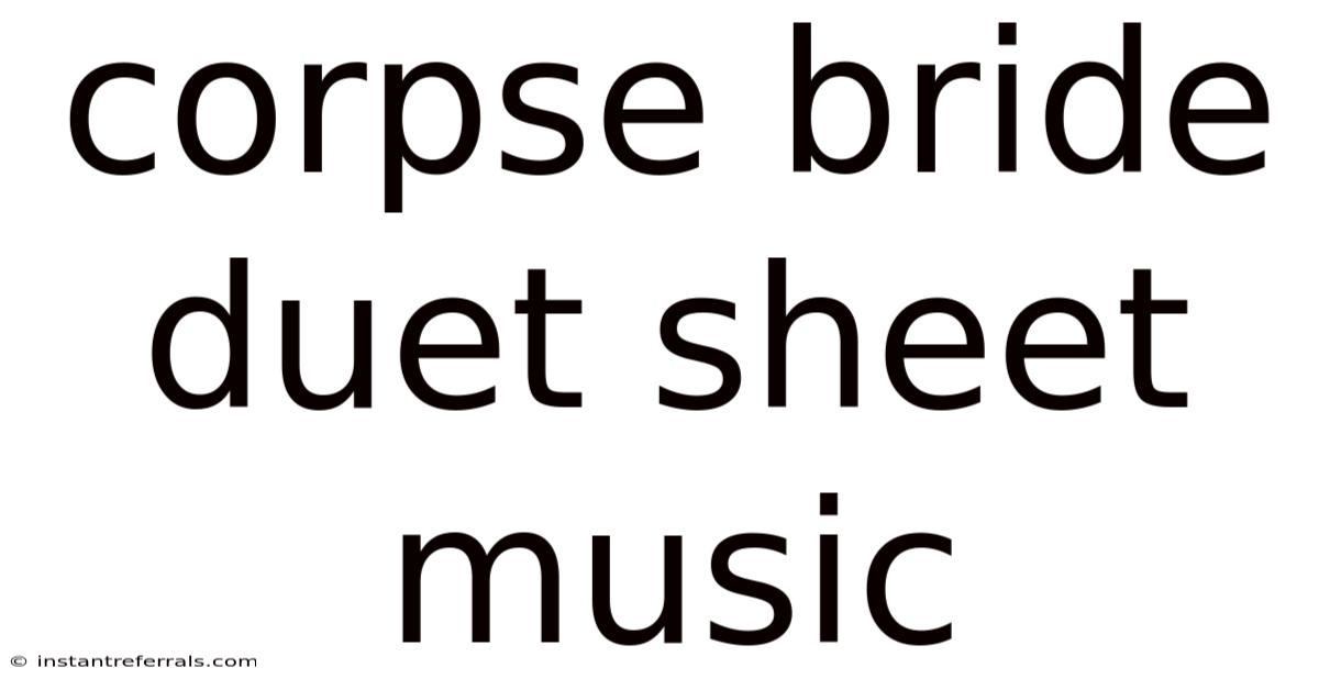 Corpse Bride Duet Sheet Music