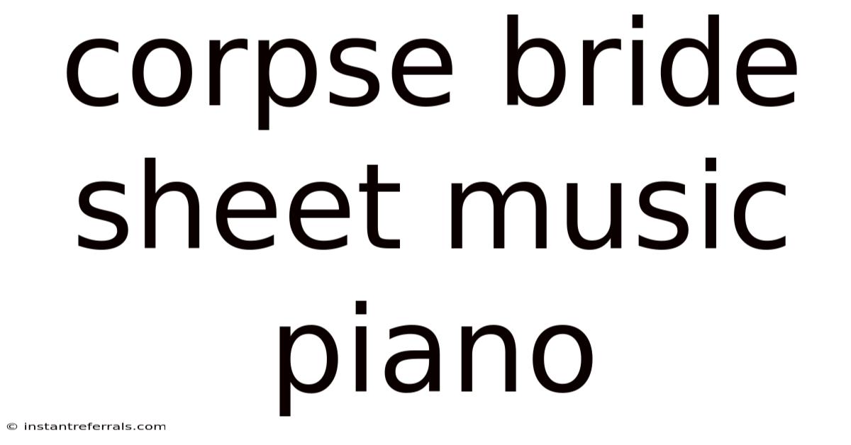 Corpse Bride Sheet Music Piano