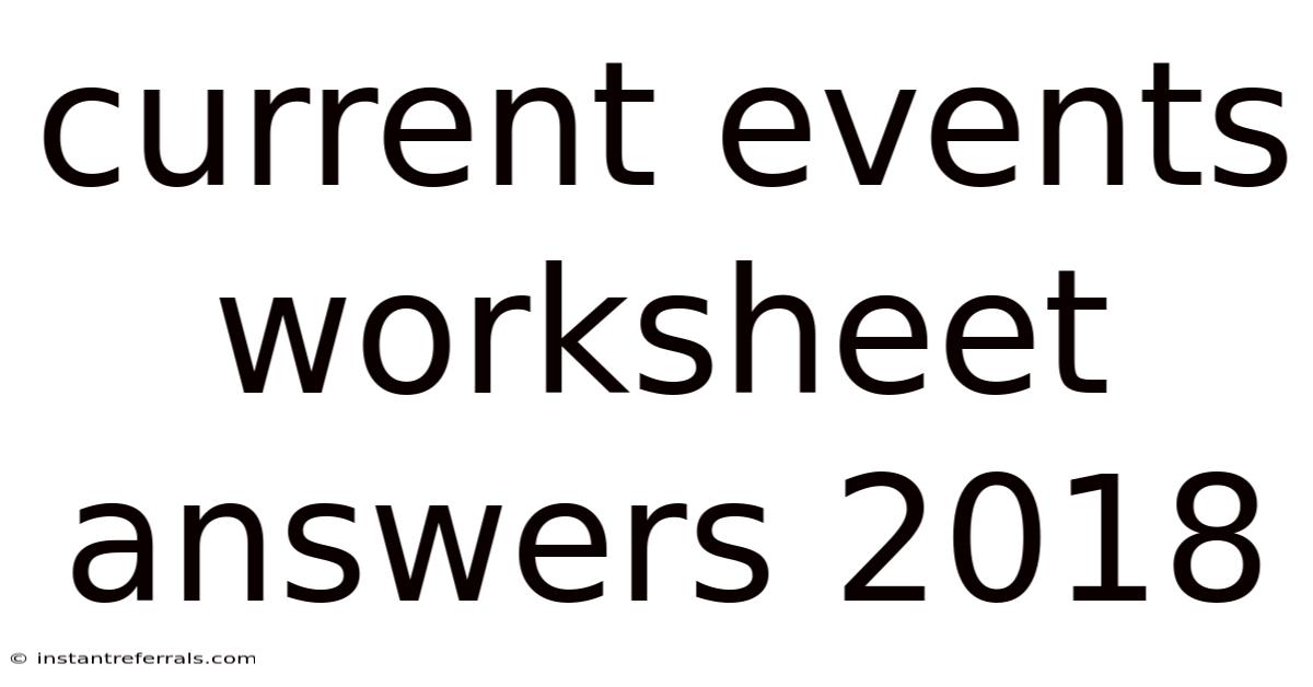 Current Events Worksheet Answers 2018