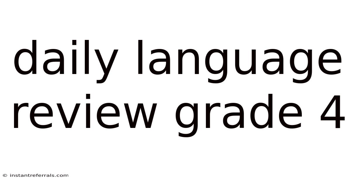 Daily Language Review Grade 4