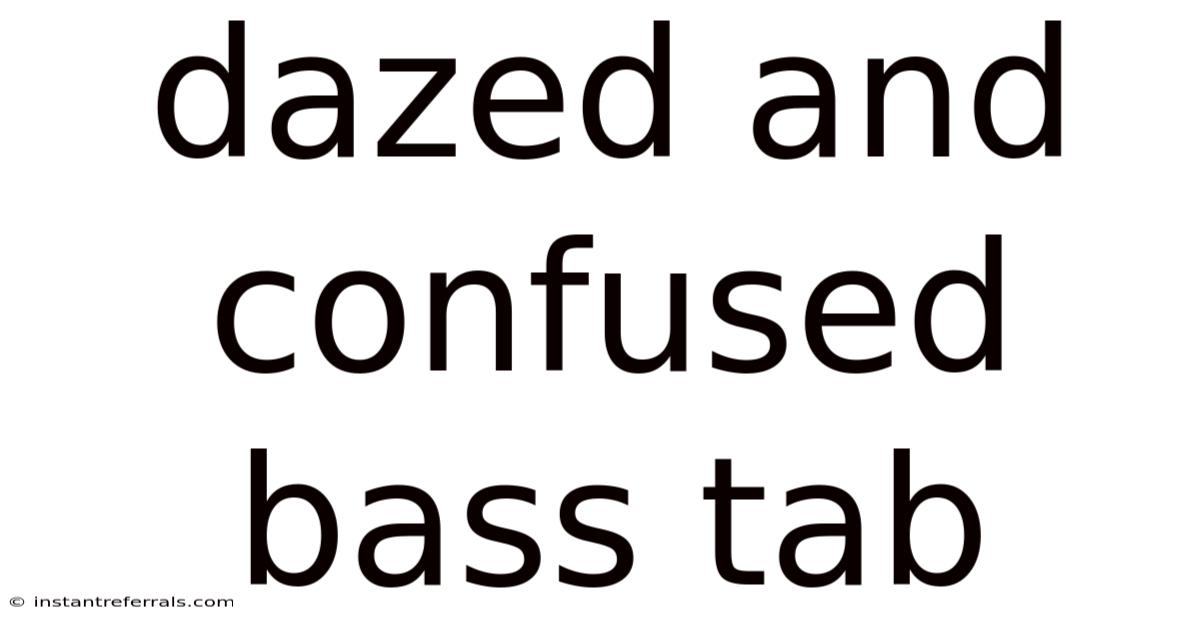 Dazed And Confused Bass Tab