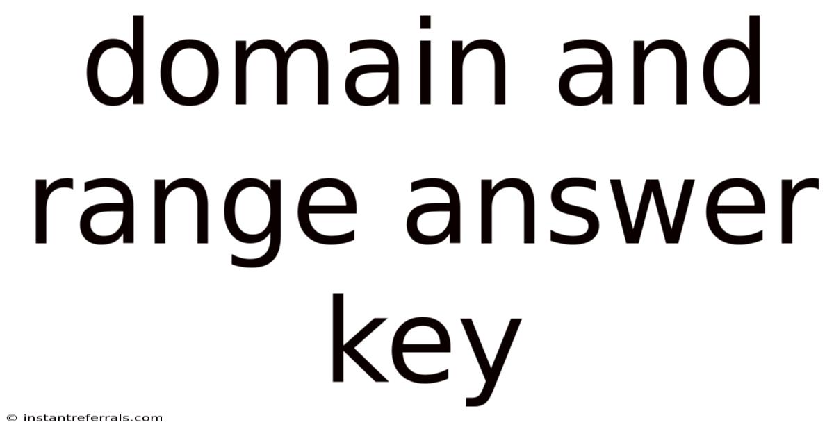 Domain And Range Answer Key