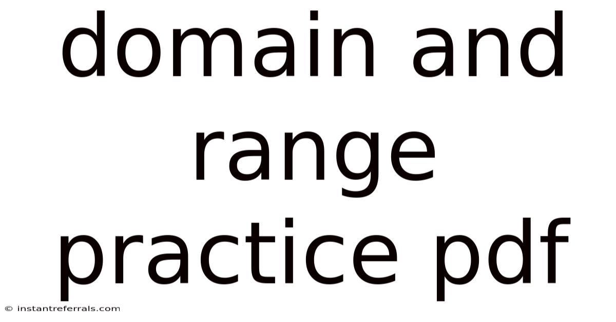 Domain And Range Practice Pdf