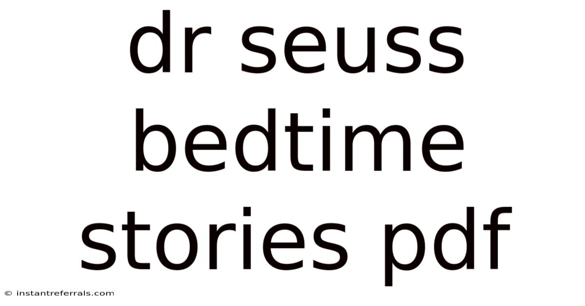 Dr Seuss Bedtime Stories Pdf