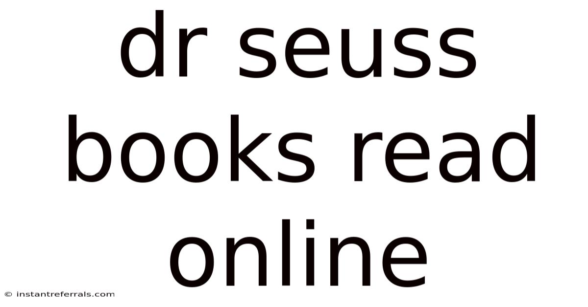 Dr Seuss Books Read Online