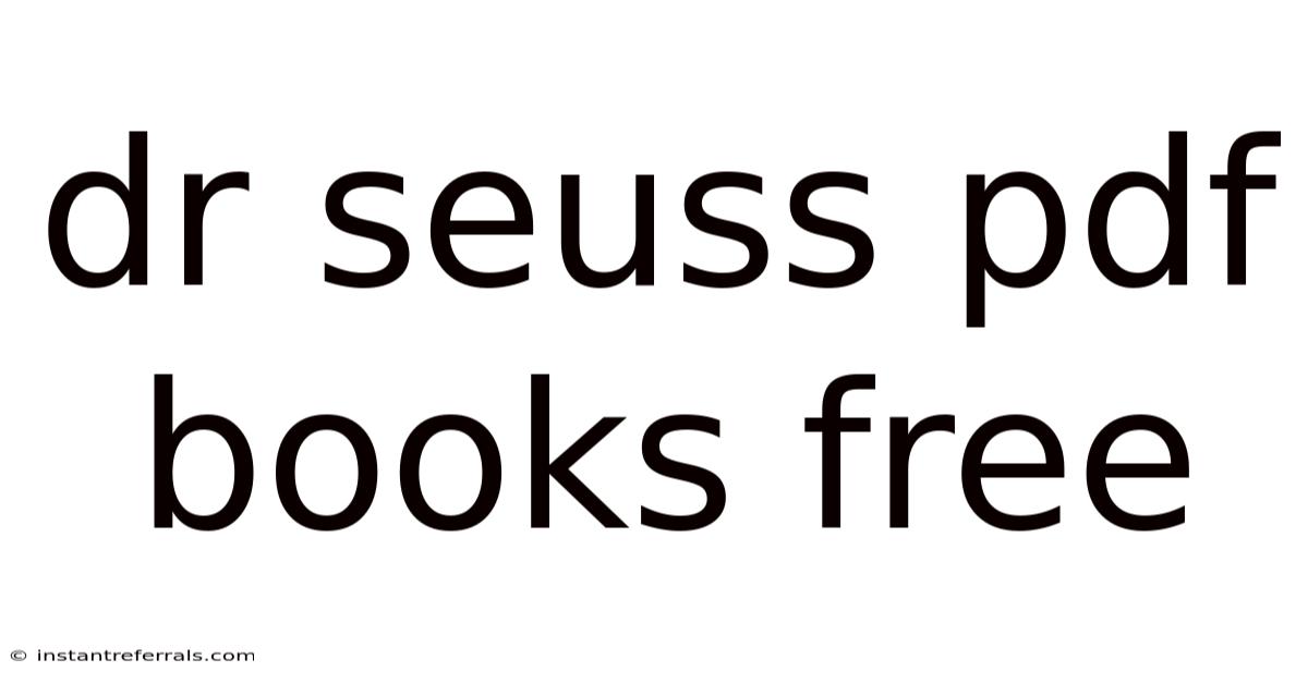 Dr Seuss Pdf Books Free
