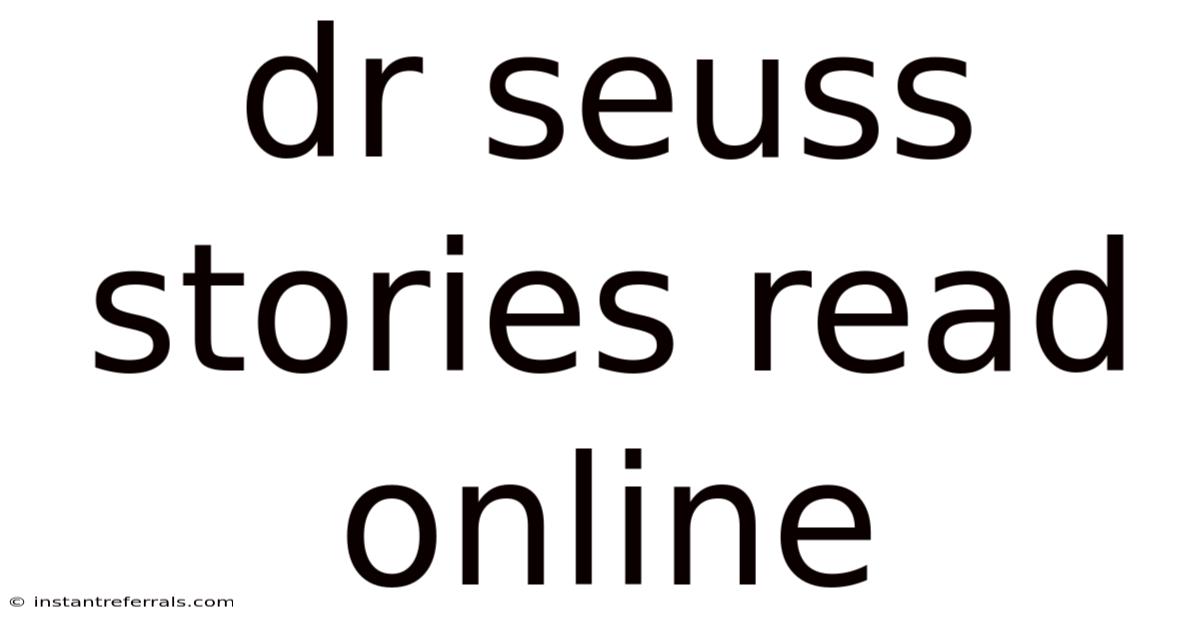 Dr Seuss Stories Read Online