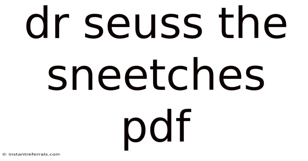 Dr Seuss The Sneetches Pdf