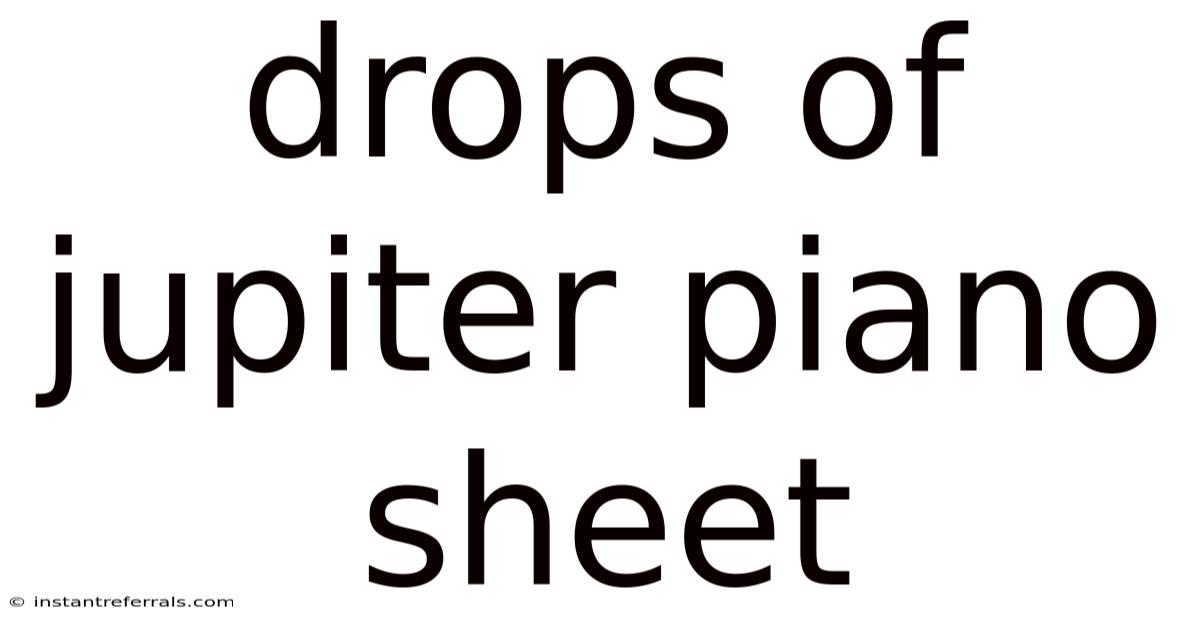 Drops Of Jupiter Piano Sheet