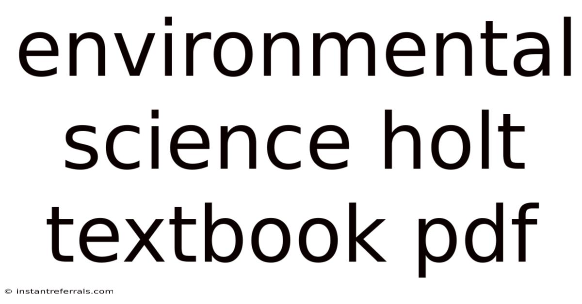 Environmental Science Holt Textbook Pdf