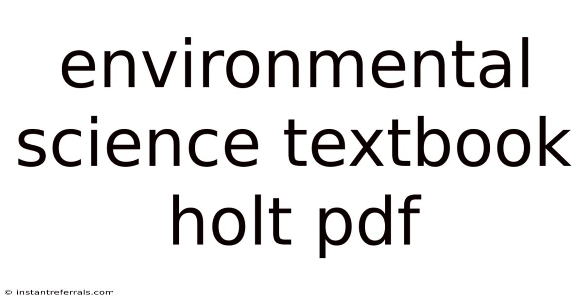 Environmental Science Textbook Holt Pdf