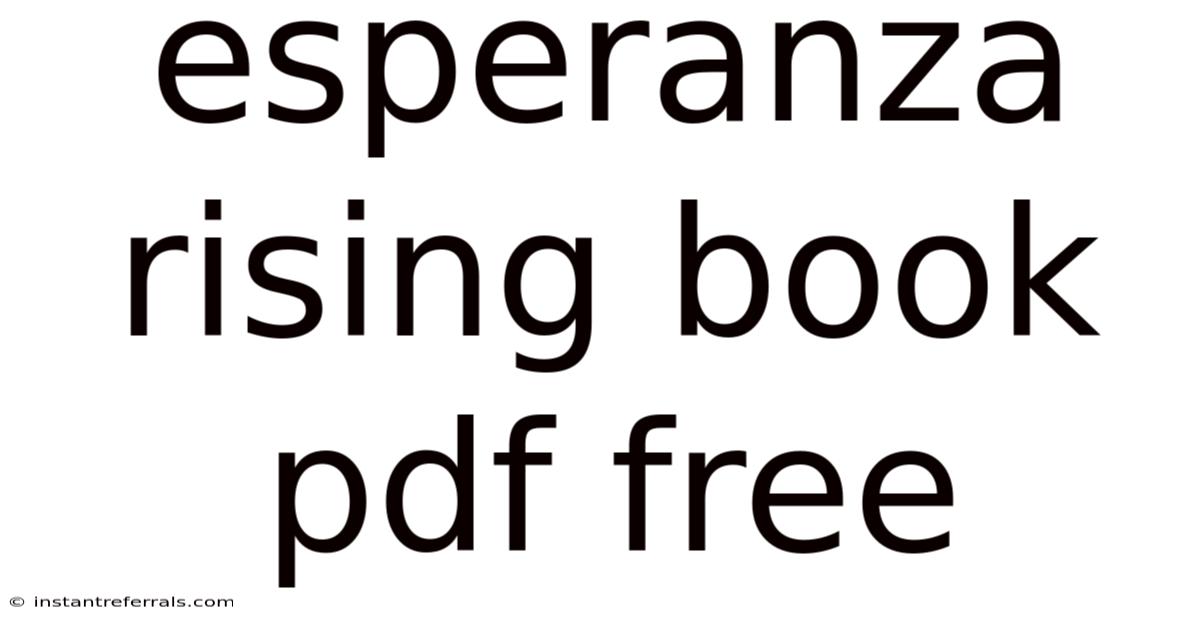 Esperanza Rising Book Pdf Free