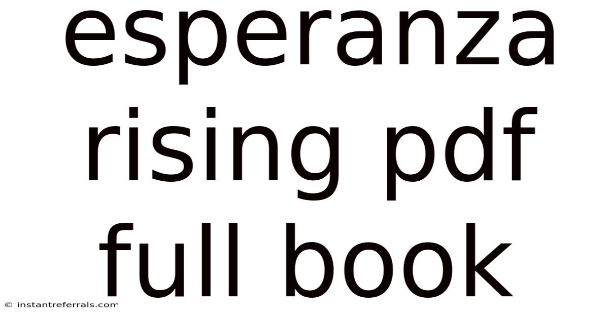 Esperanza Rising Pdf Full Book