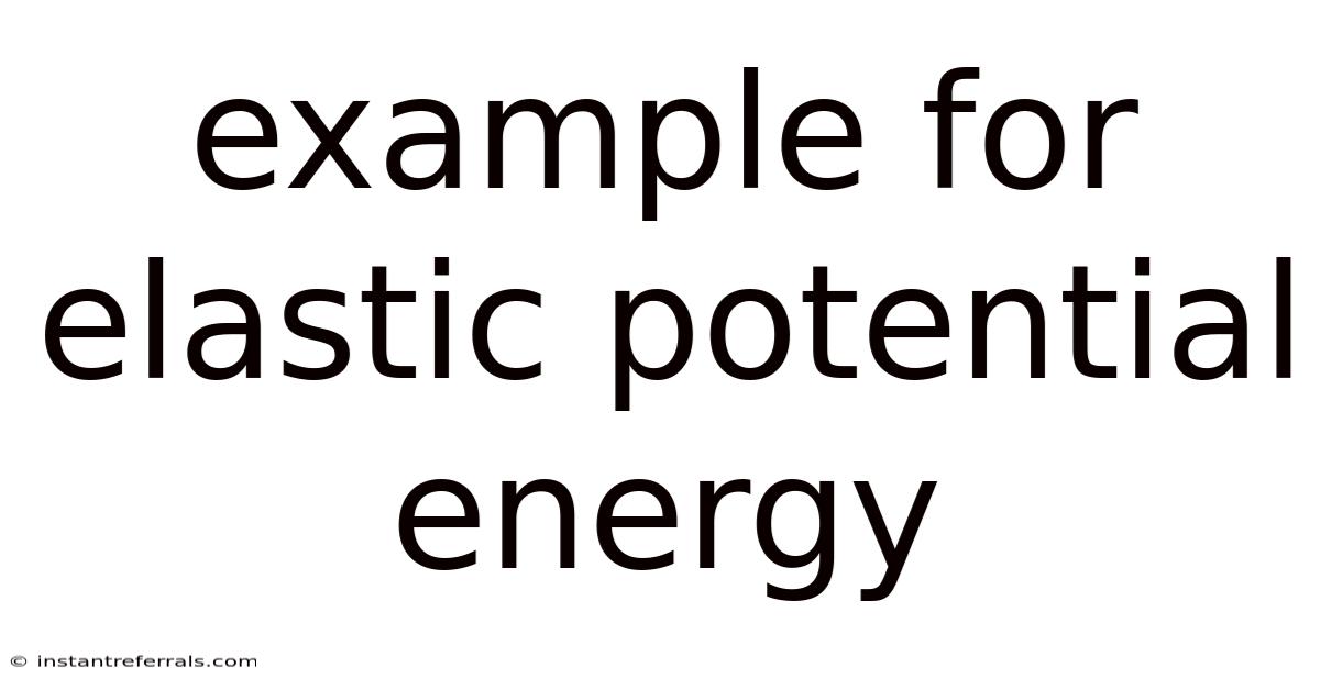Example For Elastic Potential Energy
