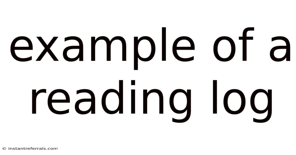 Example Of A Reading Log