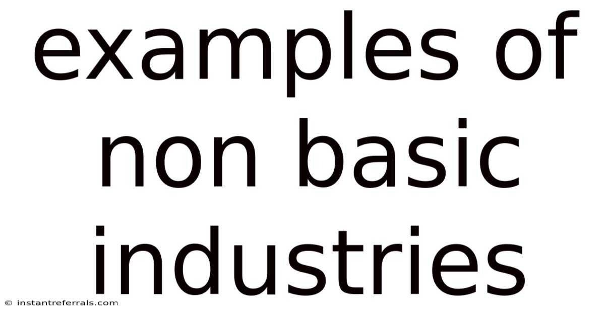 Examples Of Non Basic Industries