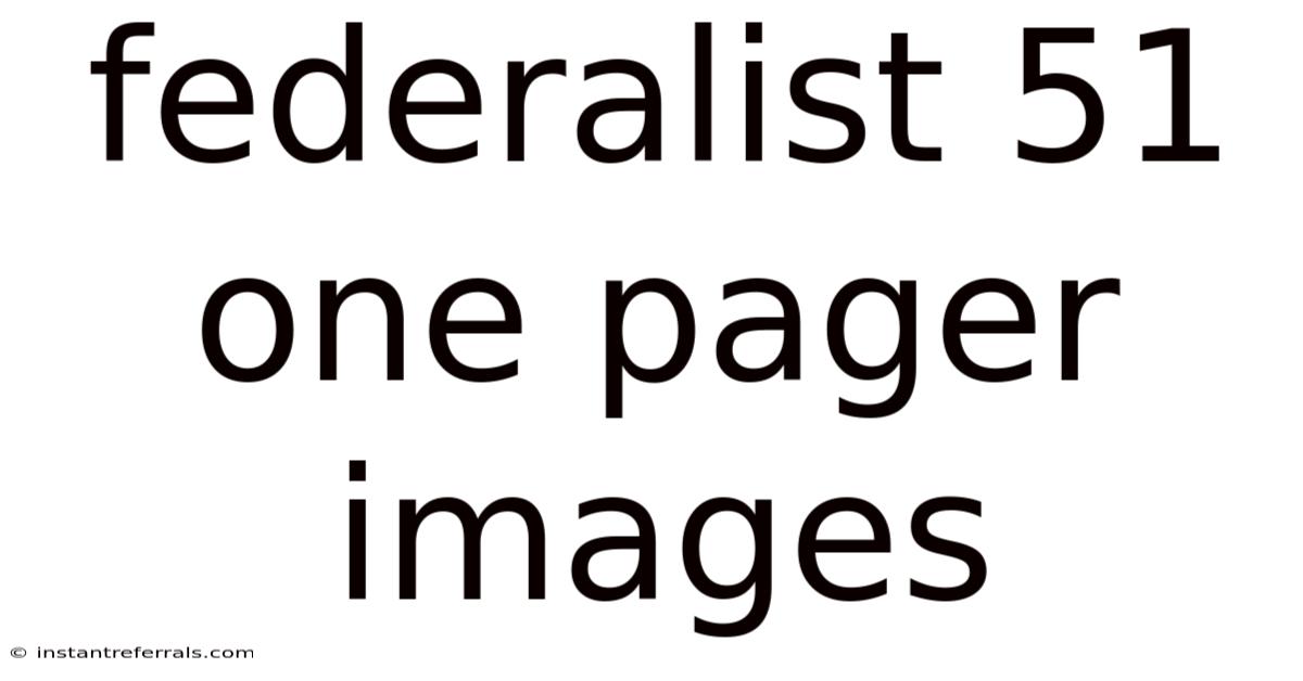 Federalist 51 One Pager Images