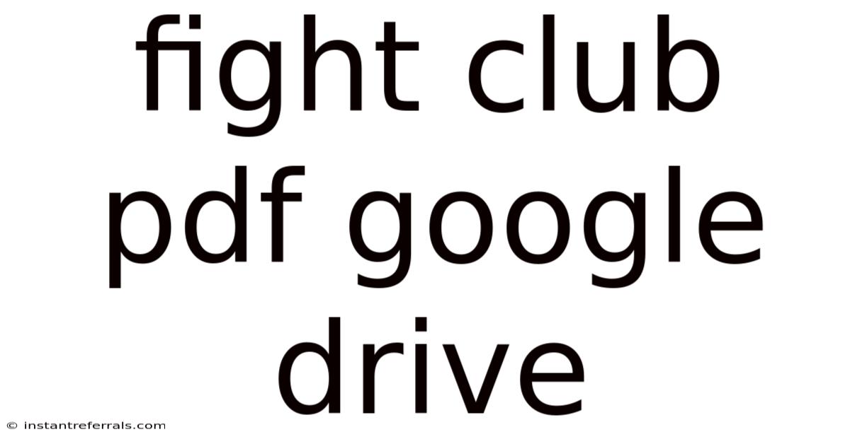 Fight Club Pdf Google Drive