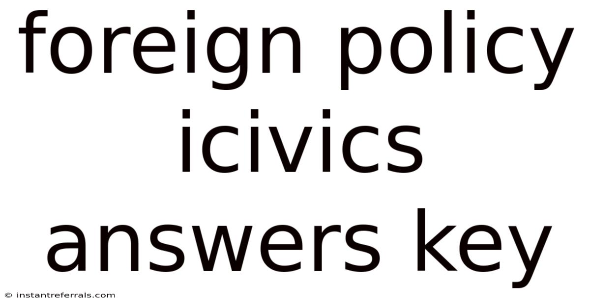 Foreign Policy Icivics Answers Key