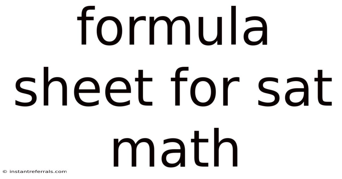 Formula Sheet For Sat Math