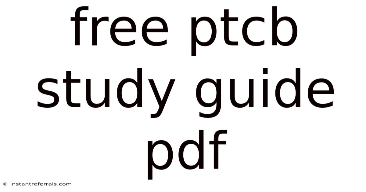 Free Ptcb Study Guide Pdf