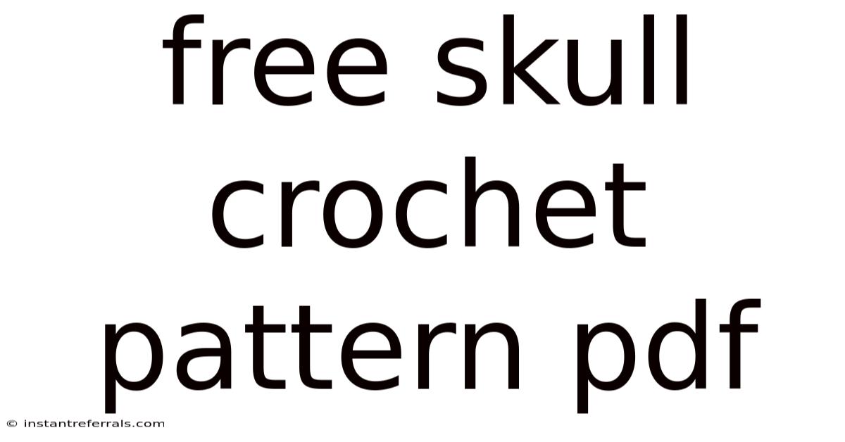 Free Skull Crochet Pattern Pdf