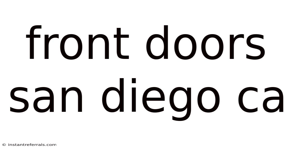 Front Doors San Diego Ca