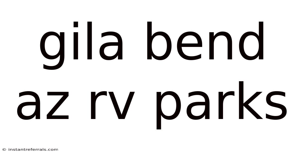 Gila Bend Az Rv Parks