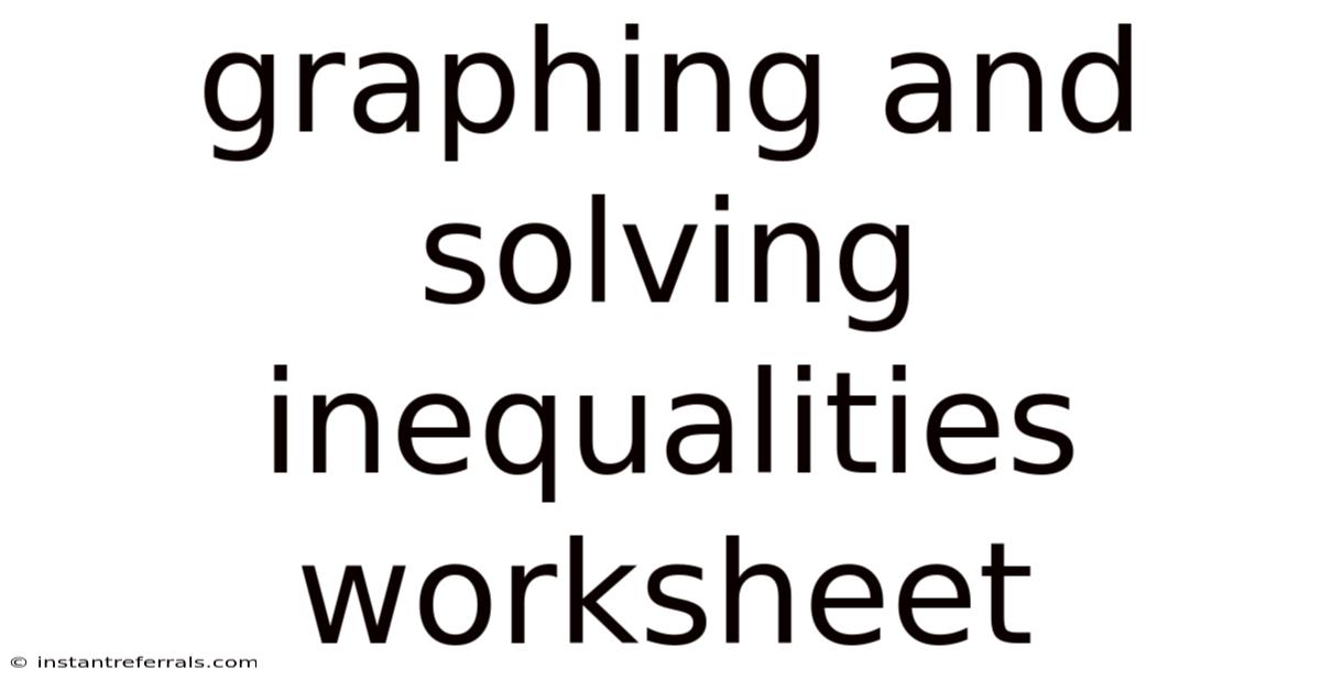 Graphing And Solving Inequalities Worksheet