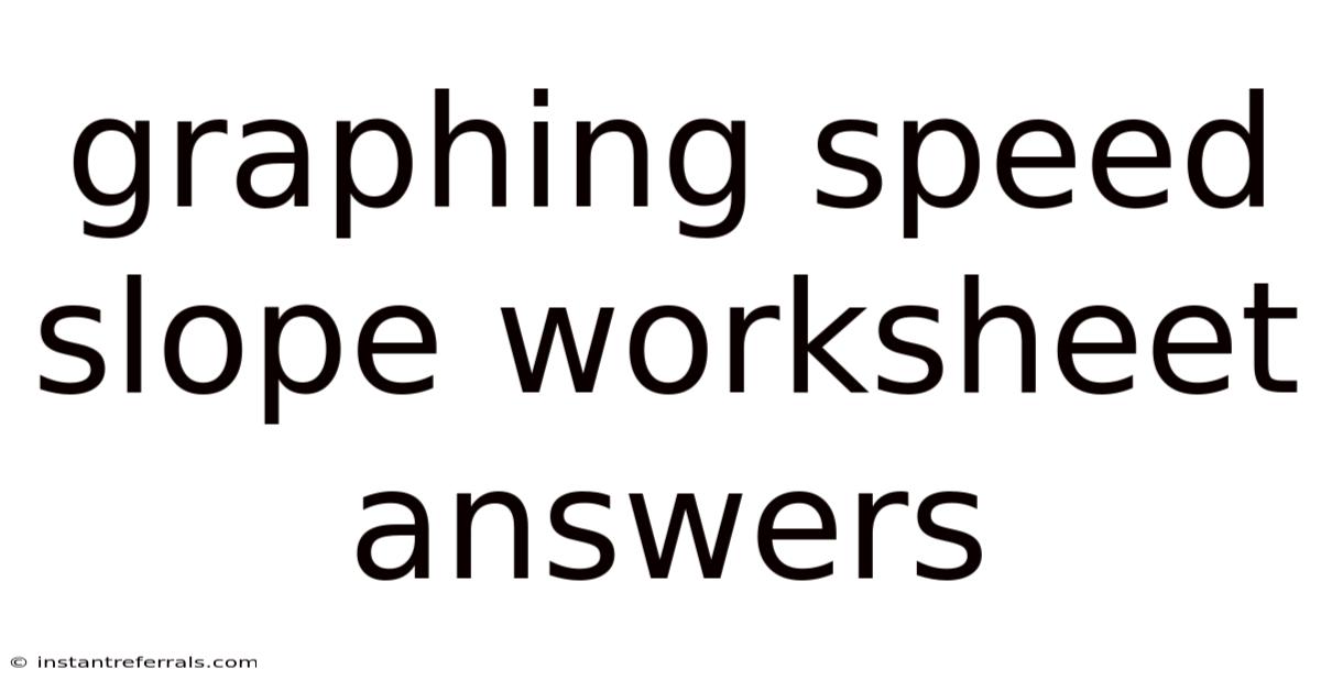 Graphing Speed Slope Worksheet Answers