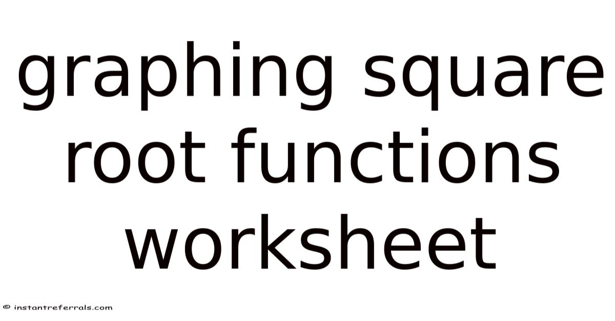 Graphing Square Root Functions Worksheet