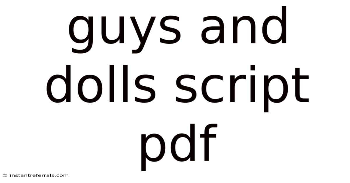 Guys And Dolls Script Pdf