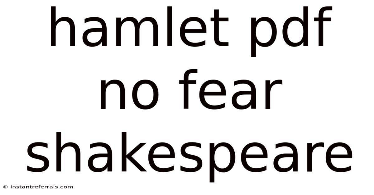 Hamlet Pdf No Fear Shakespeare