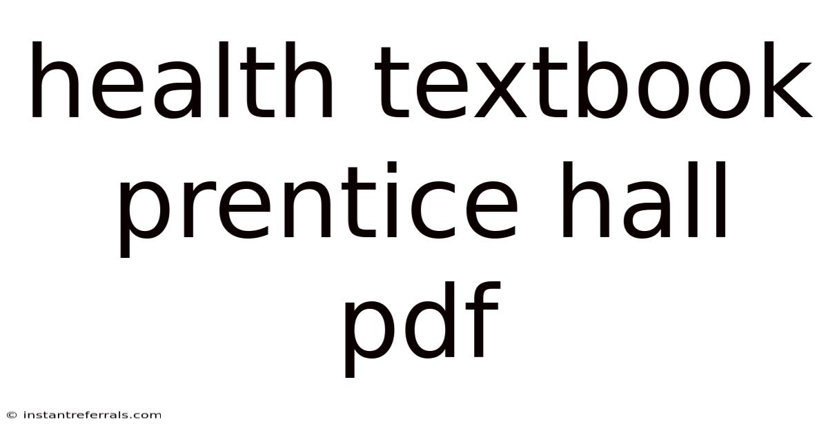 Health Textbook Prentice Hall Pdf