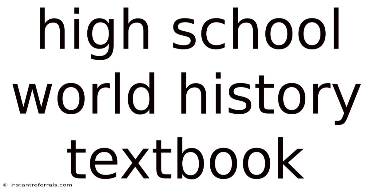 High School World History Textbook