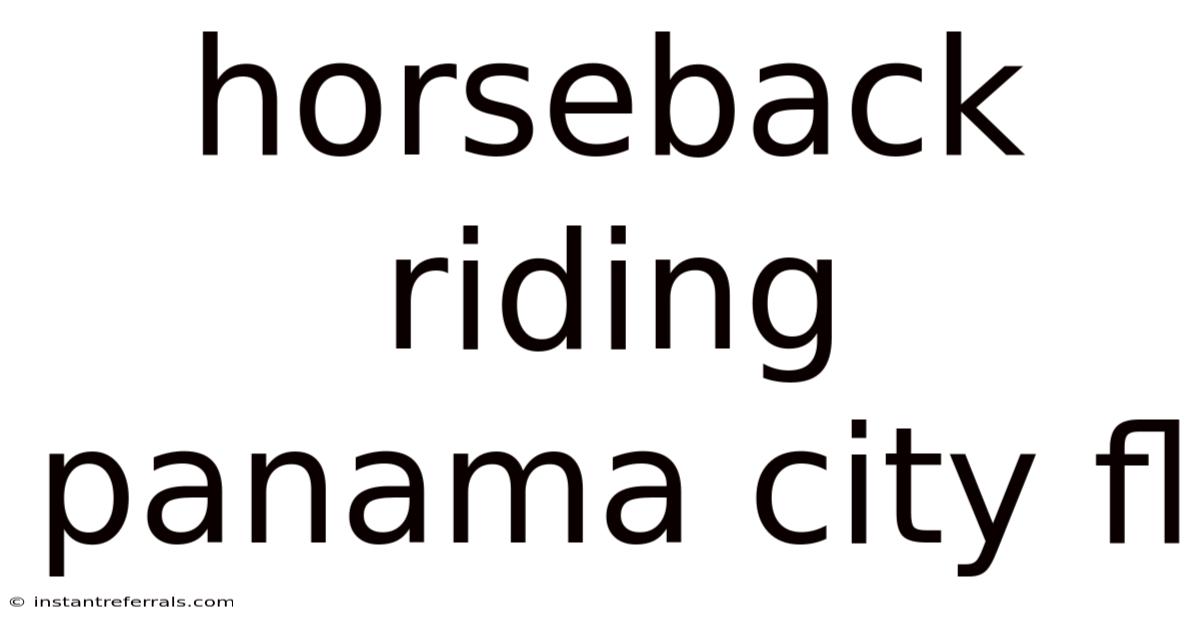 Horseback Riding Panama City Fl