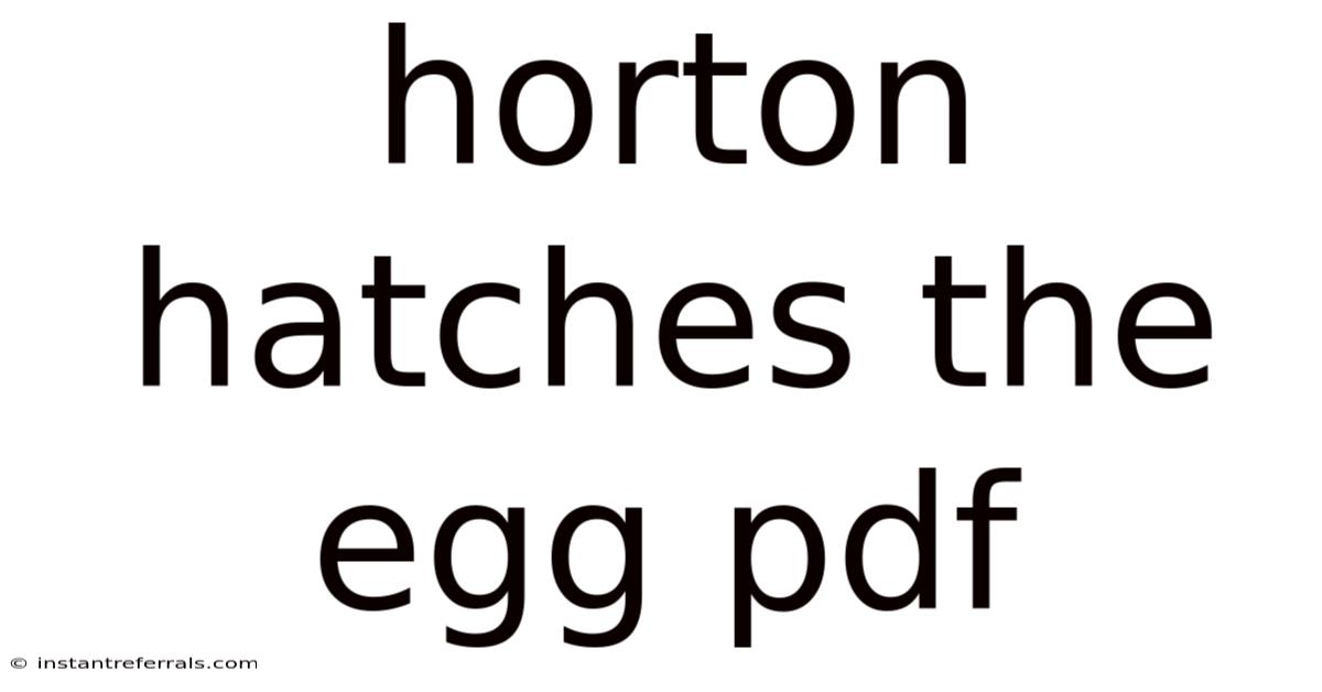 Horton Hatches The Egg Pdf
