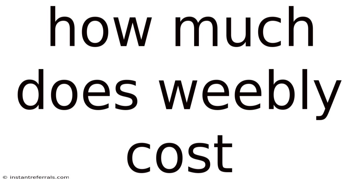 How Much Does Weebly Cost