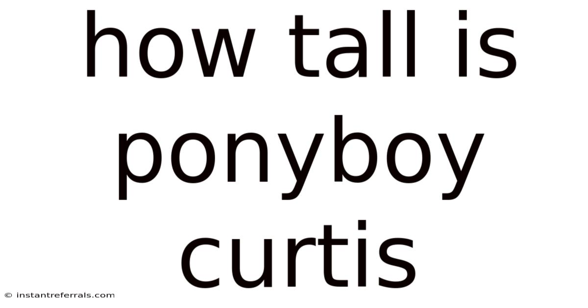 How Tall Is Ponyboy Curtis