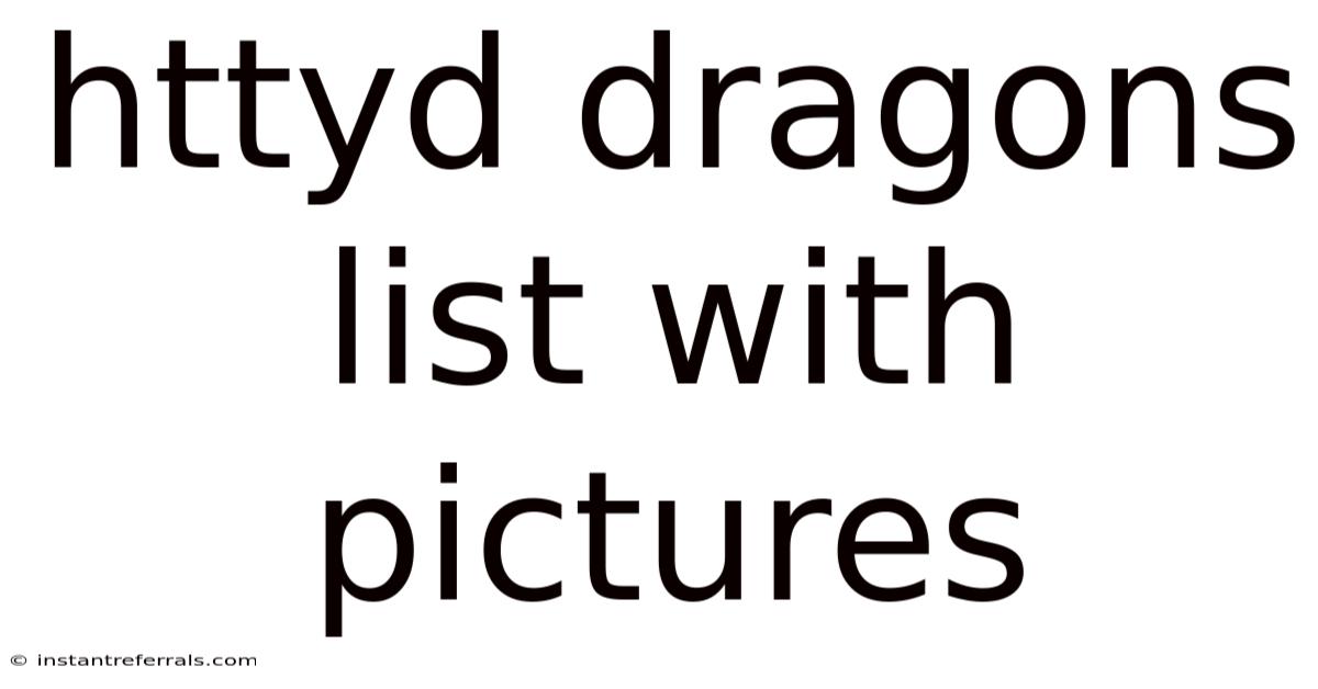 Httyd Dragons List With Pictures