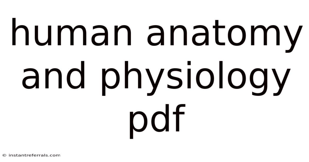 Human Anatomy And Physiology Pdf