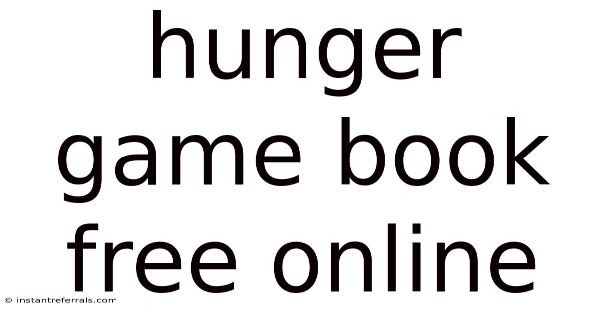 Hunger Game Book Free Online