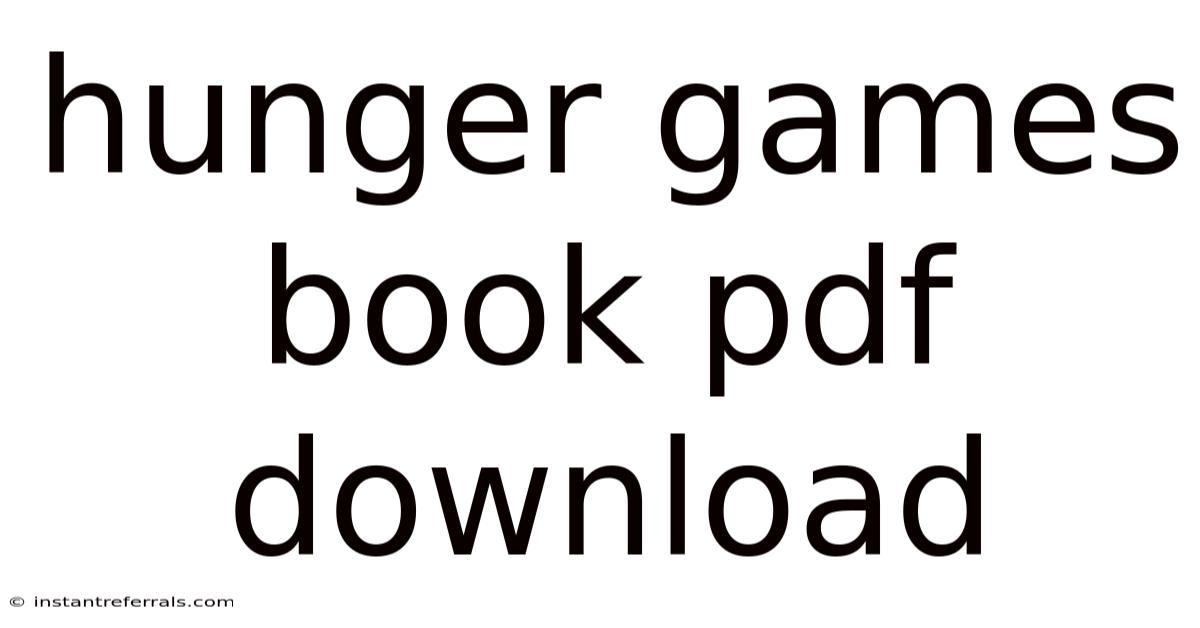 Hunger Games Book Pdf Download