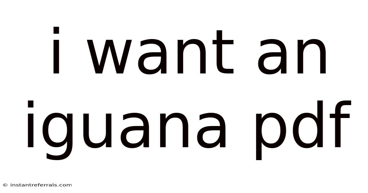 I Want An Iguana Pdf