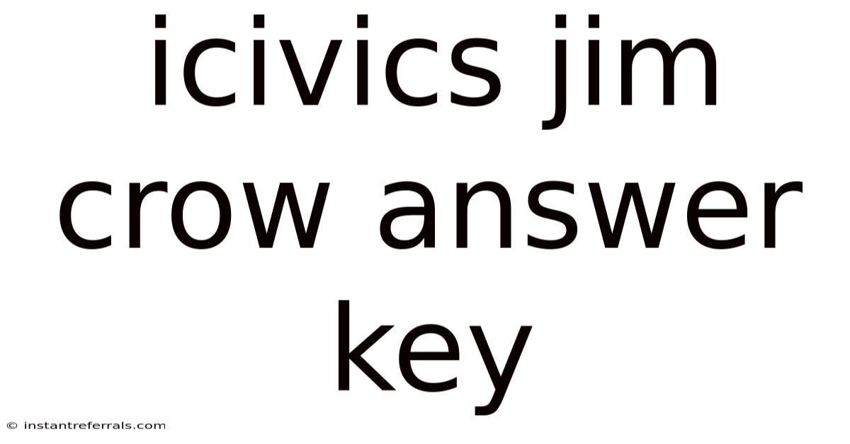 Icivics Jim Crow Answer Key