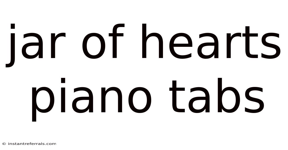 Jar Of Hearts Piano Tabs
