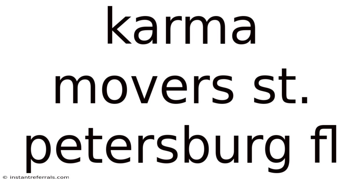 Karma Movers St. Petersburg Fl