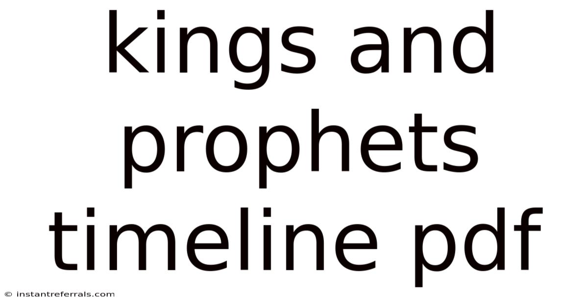 Kings And Prophets Timeline Pdf