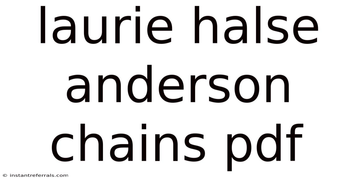 Laurie Halse Anderson Chains Pdf
