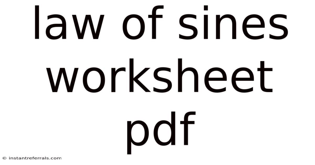 Law Of Sines Worksheet Pdf